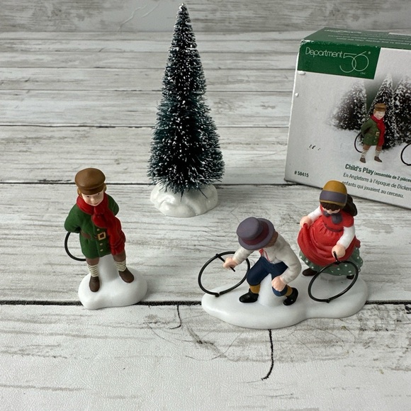 Department 56 Other - Department 56 CHILD'S PLAY 58415 Christmas Village - Box Rolling Hoops and tree